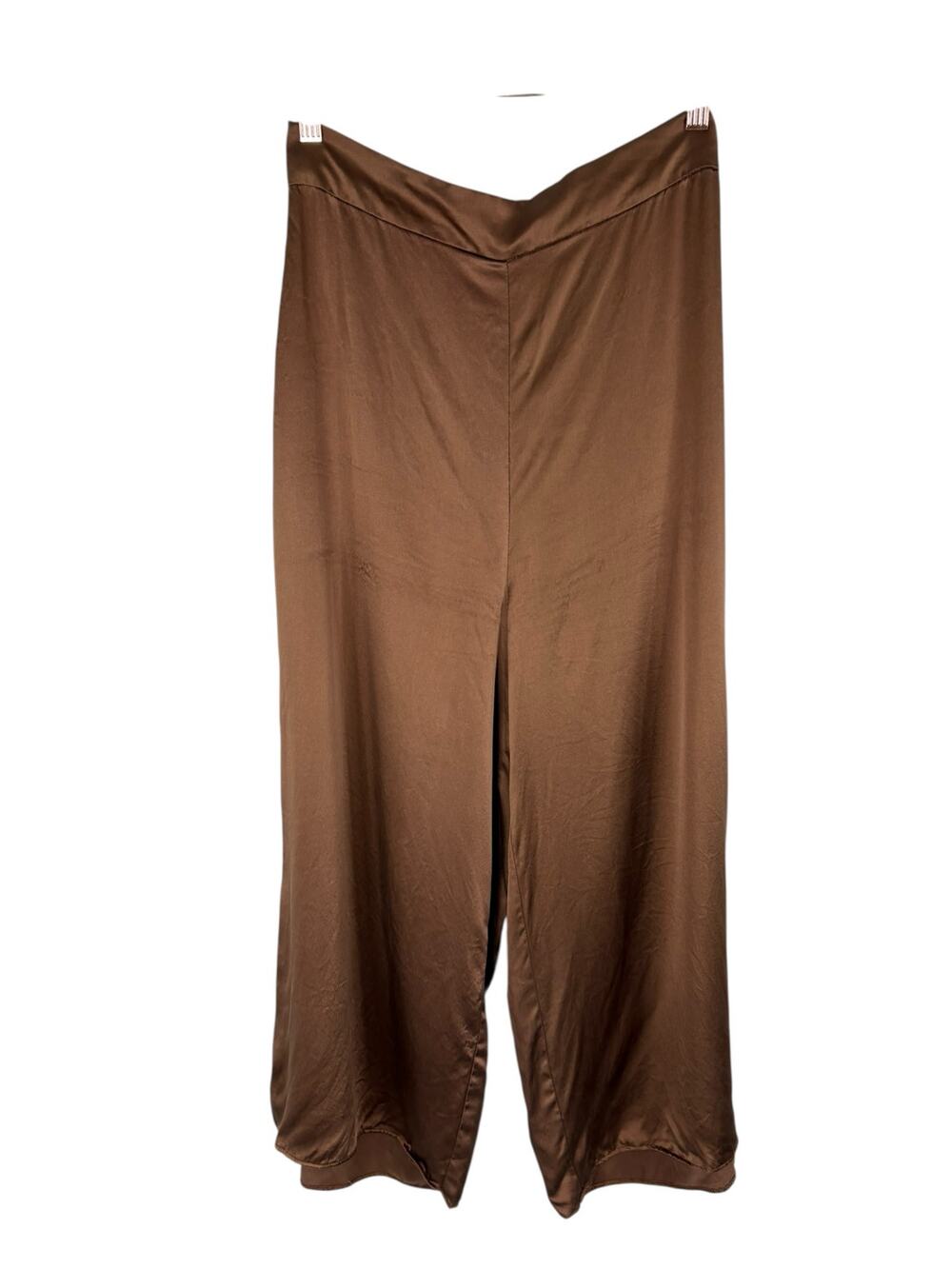 Amanda Uprichard Silk Wide Leg Trouser Pants High Rise Minimalist Party M